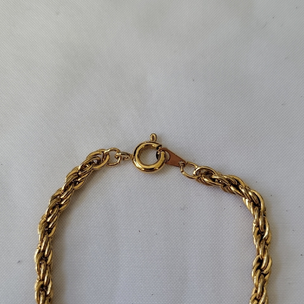 Vintage Elegant Gold Tone Rope Chain Necklace - Picture 2 of 4
